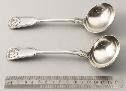 Indian Colonial Silver Sauce Ladles (Pair) - Hamilton & Co, Calcutta